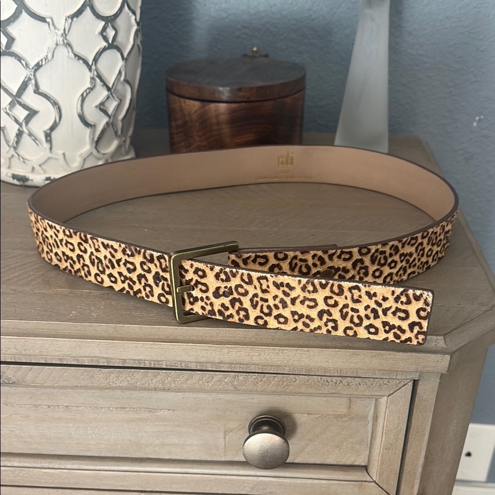 CAbi Leopard Print Belt - Brown and Tan